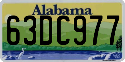 AL license plate 63DC977
