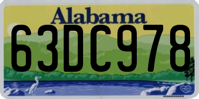 AL license plate 63DC978