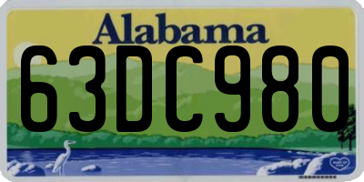AL license plate 63DC980
