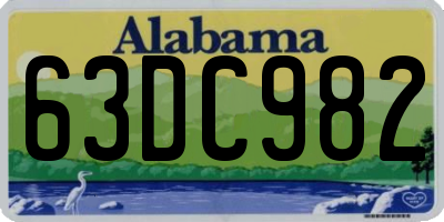 AL license plate 63DC982