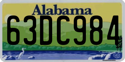 AL license plate 63DC984