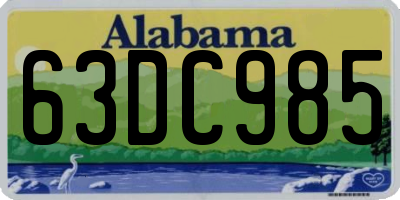 AL license plate 63DC985