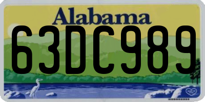 AL license plate 63DC989