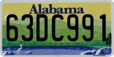 AL license plate 63DC991