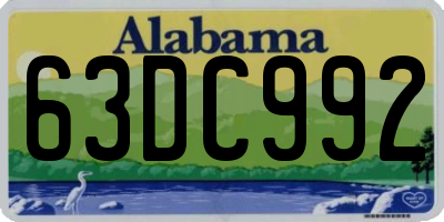 AL license plate 63DC992