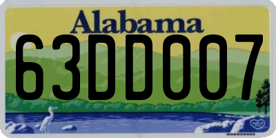 AL license plate 63DD007