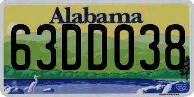 AL license plate 63DD038