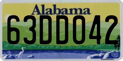 AL license plate 63DD042