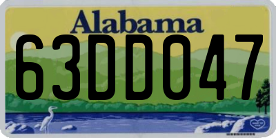AL license plate 63DD047