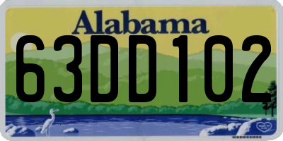AL license plate 63DD102