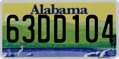 AL license plate 63DD104