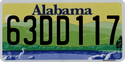 AL license plate 63DD117