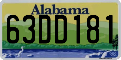 AL license plate 63DD181