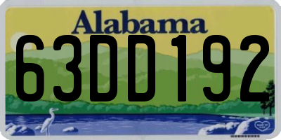 AL license plate 63DD192