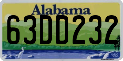 AL license plate 63DD232