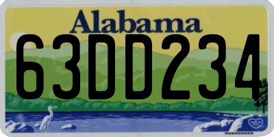 AL license plate 63DD234