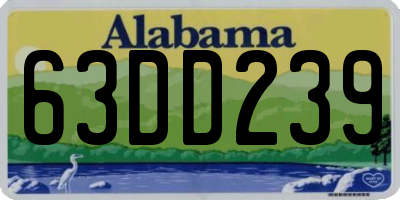 AL license plate 63DD239