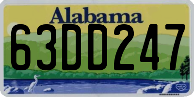 AL license plate 63DD247