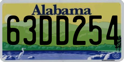 AL license plate 63DD254