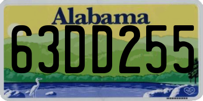 AL license plate 63DD255