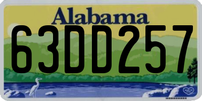 AL license plate 63DD257
