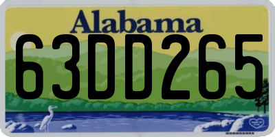 AL license plate 63DD265