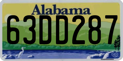 AL license plate 63DD287
