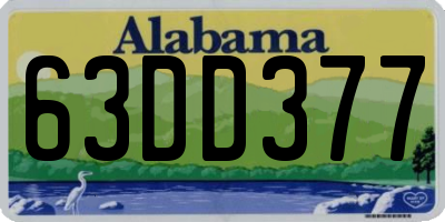 AL license plate 63DD377