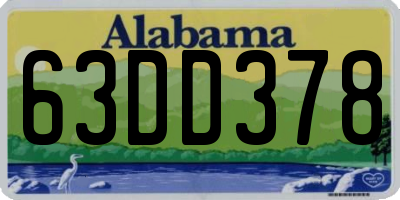 AL license plate 63DD378
