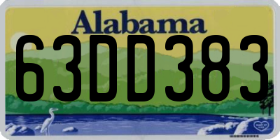 AL license plate 63DD383