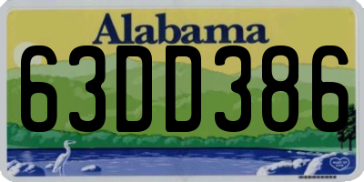 AL license plate 63DD386