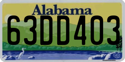 AL license plate 63DD403