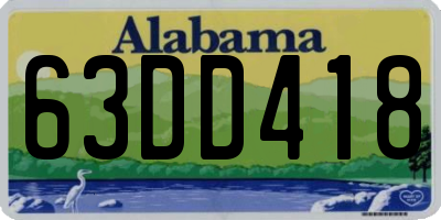 AL license plate 63DD418