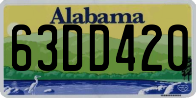 AL license plate 63DD420