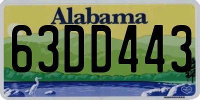 AL license plate 63DD443
