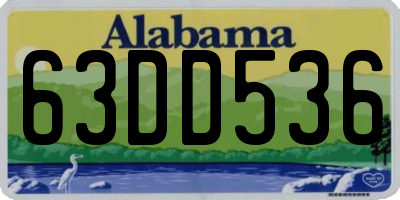 AL license plate 63DD536