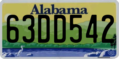 AL license plate 63DD542