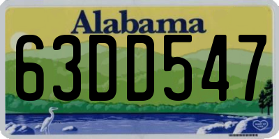 AL license plate 63DD547