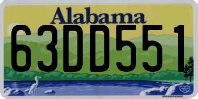 AL license plate 63DD551