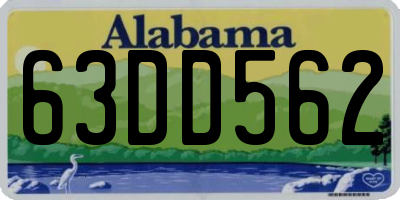 AL license plate 63DD562