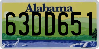 AL license plate 63DD651