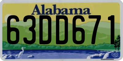 AL license plate 63DD671