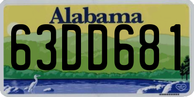 AL license plate 63DD681