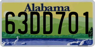 AL license plate 63DD701