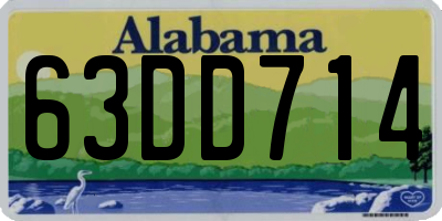 AL license plate 63DD714