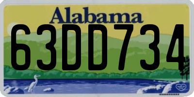 AL license plate 63DD734