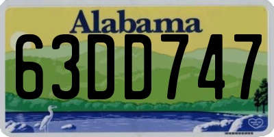 AL license plate 63DD747