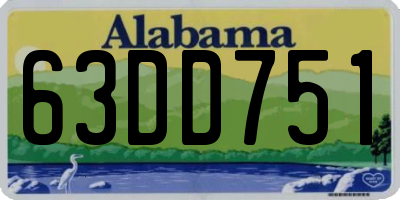 AL license plate 63DD751