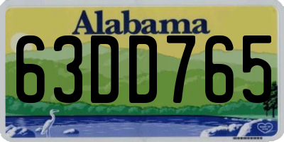 AL license plate 63DD765