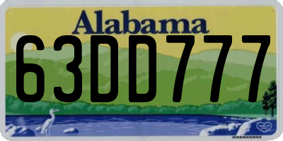 AL license plate 63DD777